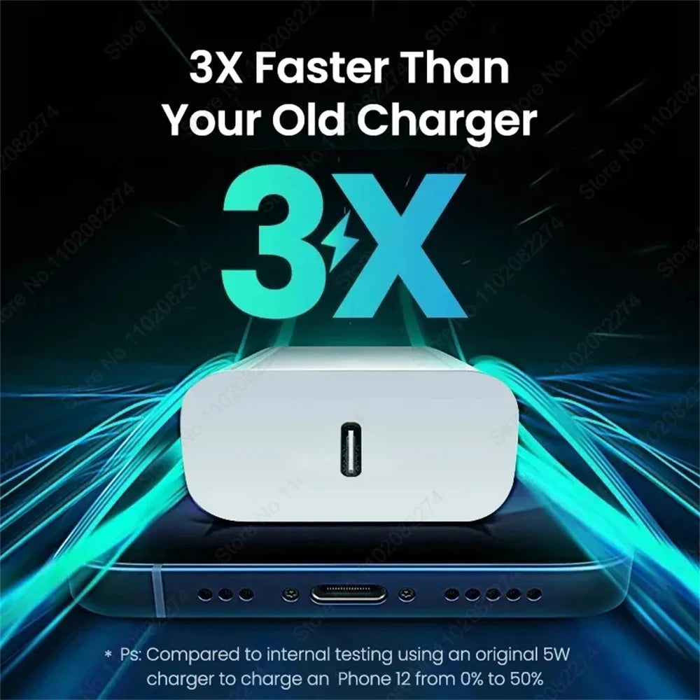 Chargeur original 40W pour iPhone USB Type C Chargeur rapide pour iPhone 17 16 15 14 13 12 11 Pro Max Plus Câble de charge PD Accessoires