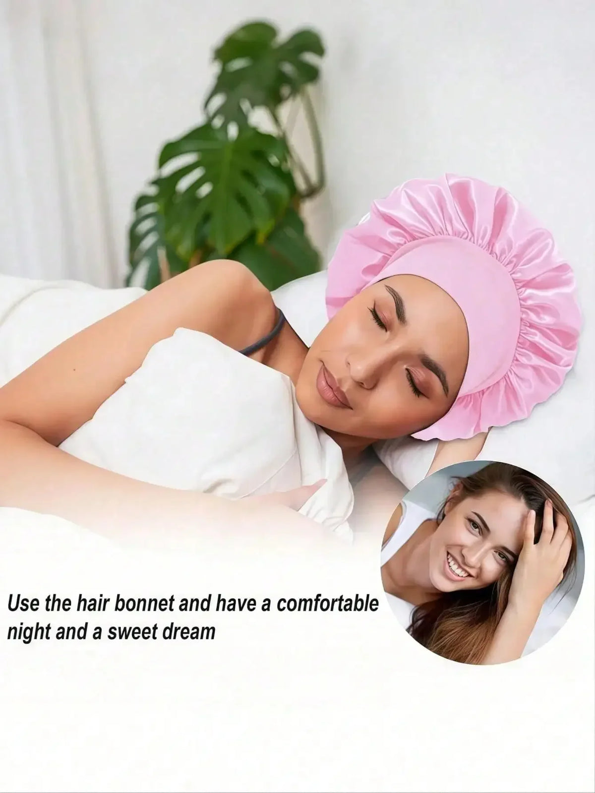 Gorro de dormir de satén y seda – Cuidado capilar con elástico holgado, para mujer y unisex