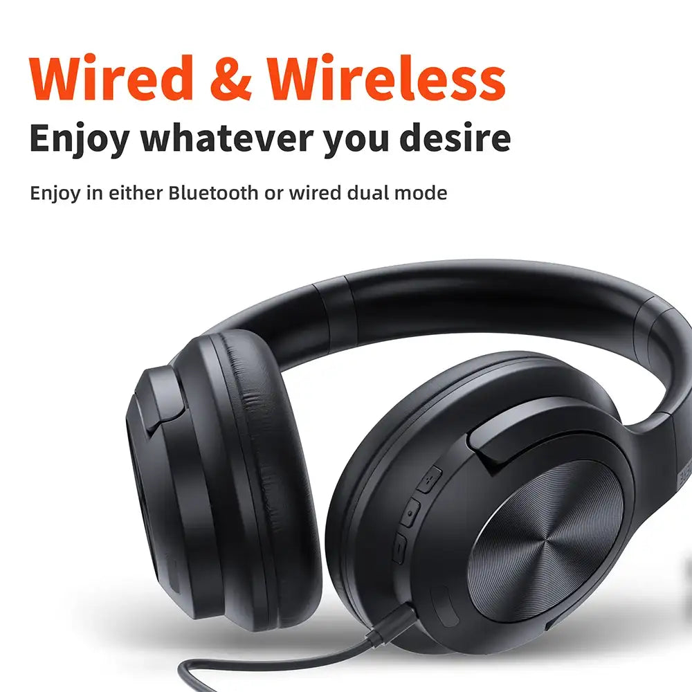 QERE E80 ワイヤレスヘッドホン Bluetooth 5.3 ANCノイズキャンセリング ハイレゾ音源 オーバーイヤー型 70時間再生 40mmドライバー 2.4G対応