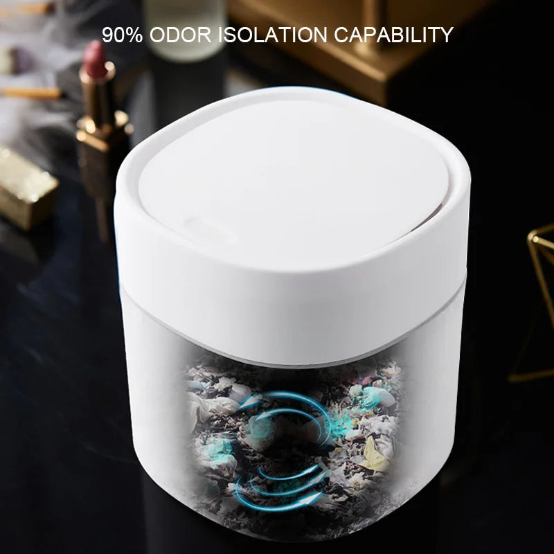 Cute Desktop Waste Bin Household Table  Sundries Plastic Office Supplies Trash Can Mini Sitting Room Toilet Dustbin Barrel Box