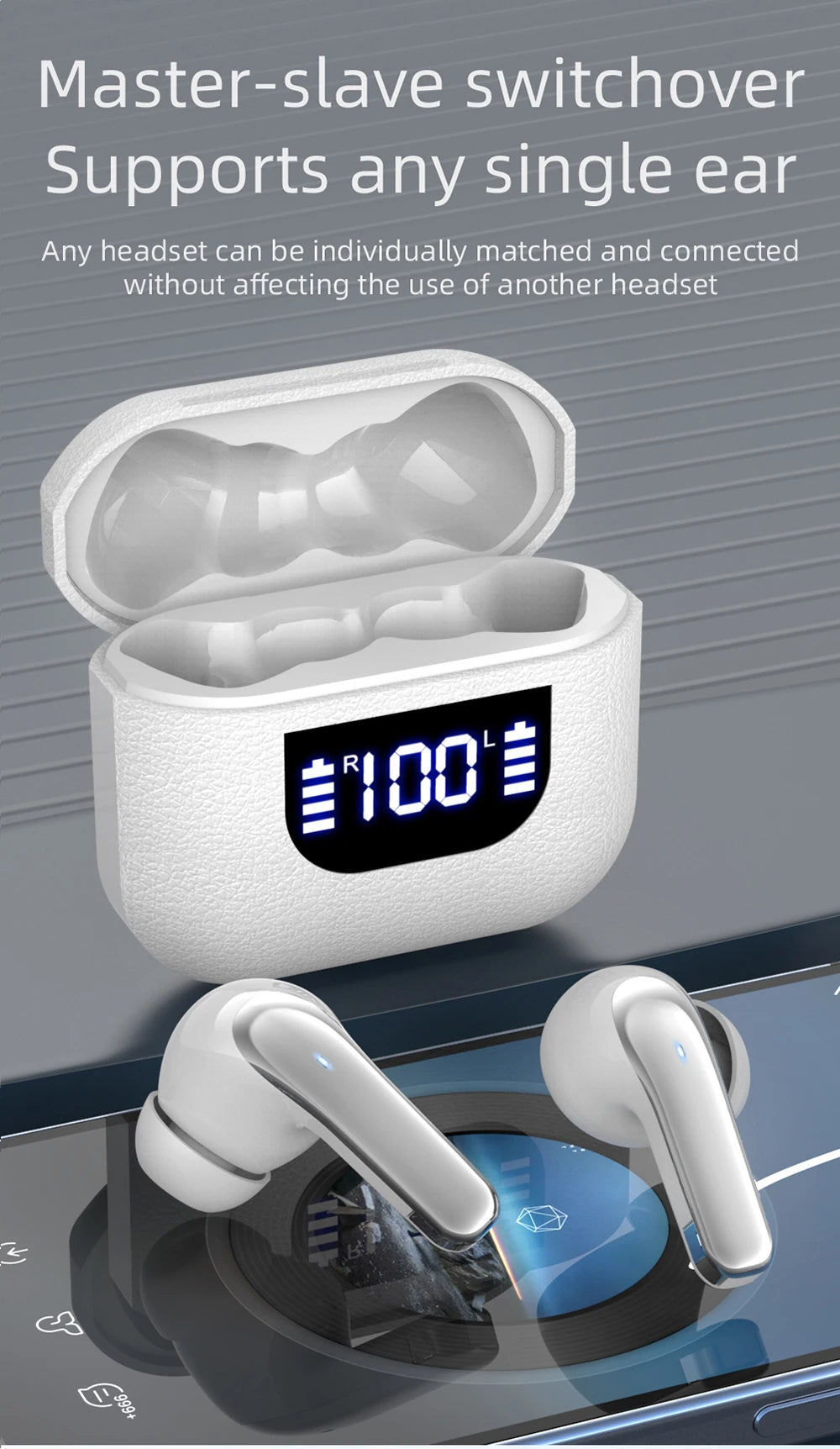 K07 Wireless Earphones Bluetooth Active Noice Cancellation Wireless Green Sir Loin