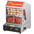 Vaporera para hot dogs SucceBuy de 27/37 L y 2 niveles con control de temperatura, calentador eléctrico de acero inoxidable para hot dogs y panes para cine