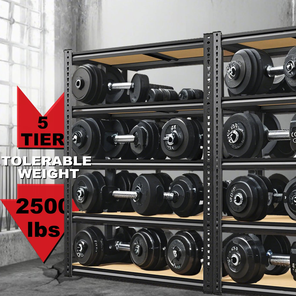 Étagères de rangement de garage de 183 cm/152 cm de haut, étagères de rangement robustes réglables d'une capacité de 900 kg pour placard