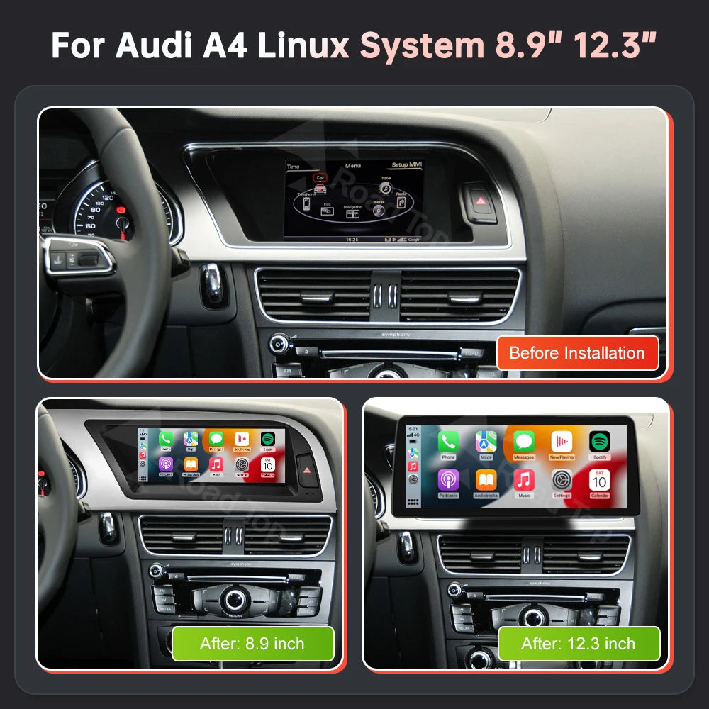 Pantalla táctil CarPlay Android Auto para Audi A4 S4 B8 – 8,9"/12,3"