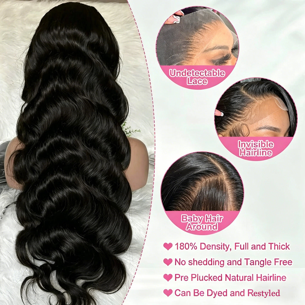 Brazilian Body Wave Human Hair Wig with HD Lace
