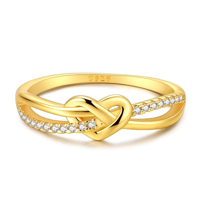 Original 925 Sterling Silver Sparkling Golden Star Firefly Moon Ring For Women Girls Jewelry Birthday Anniversary Gifts