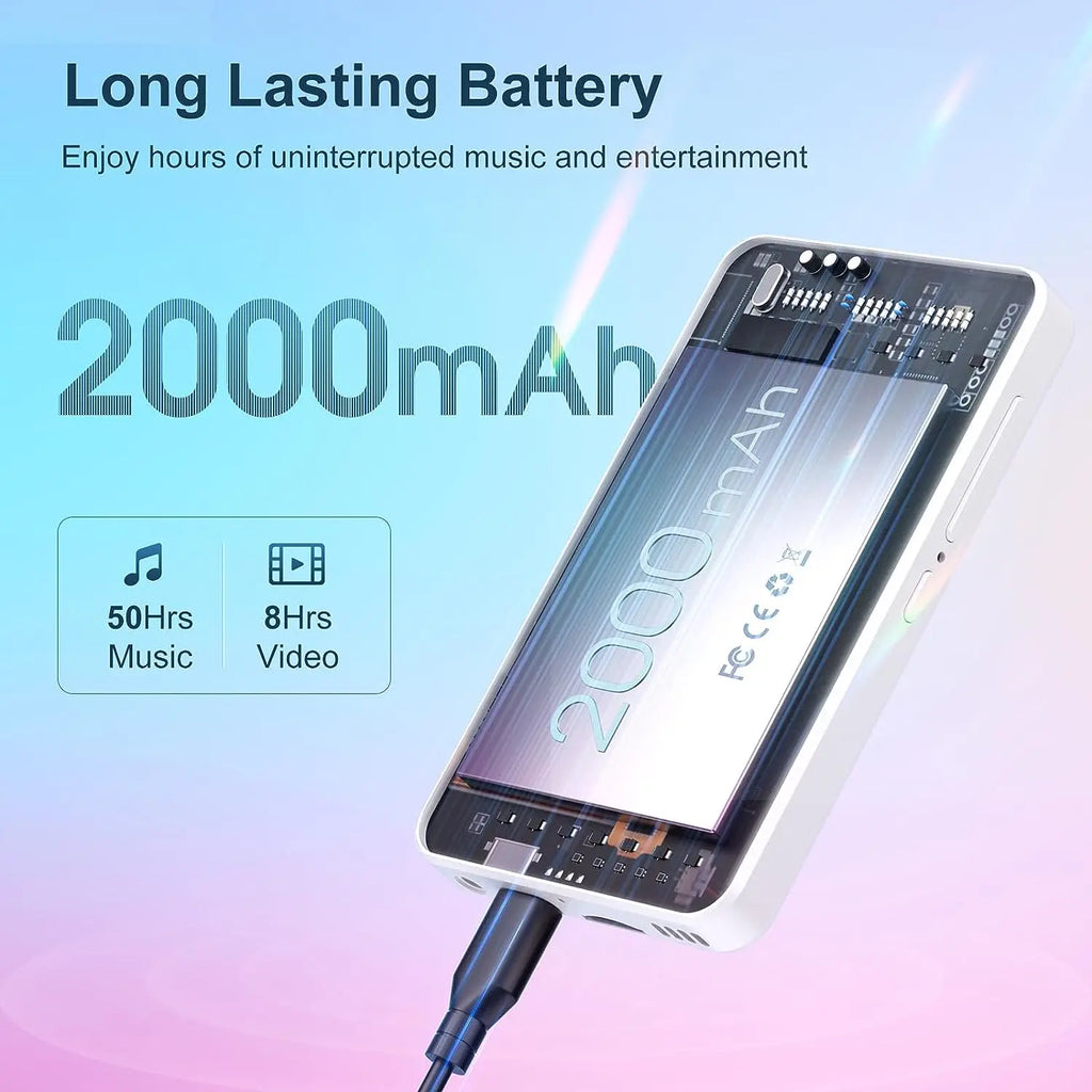 MECHEN 16GB MP3-Player mit Android 9.0, Bluetooth und WiFi, mit Spotify, Audible und Pandora, bis zu 512 GB (Weiß)