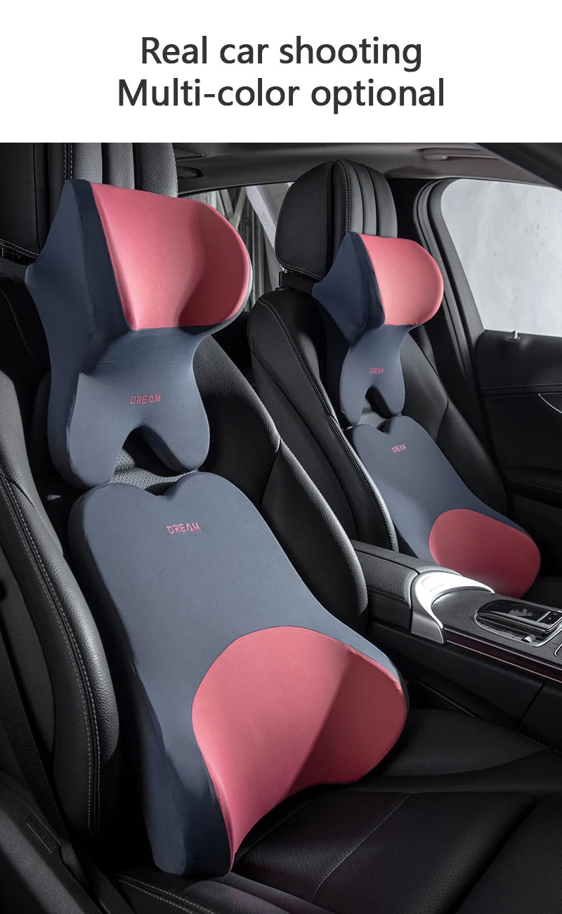 Car Lumbar Support Headrest Neck Pillow Support Universal Soft Neck Pillows Cushion Car Memory Foam Lumbar Pillow Back Support