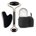Rouleau de massage pour le visage et ensemble d'outils Gua Sha en option, 1 à 3 pièces, portable, pour les soins quotidiens du visage à domicile