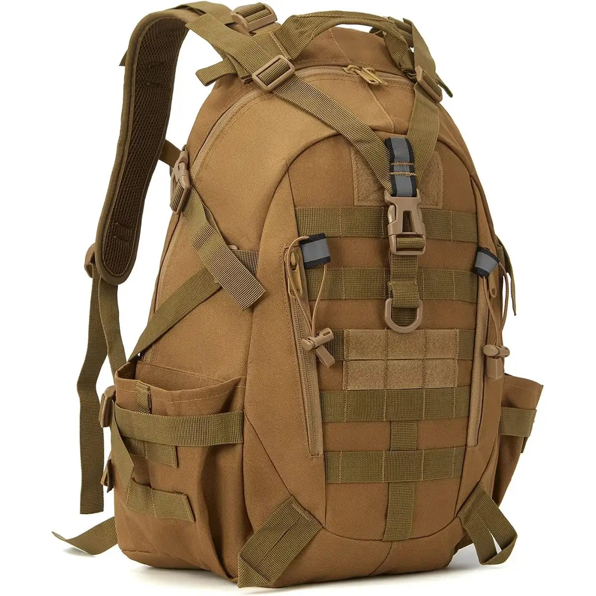35L Tactical Hunting Backpack for Men with MOLLE System & Reflective Strip, Outdoor Hiking Rucksack with Dual Cup Holders & Compression Straps, Deer Bow Archery Elk Waterfowl Hunting Gear Bag