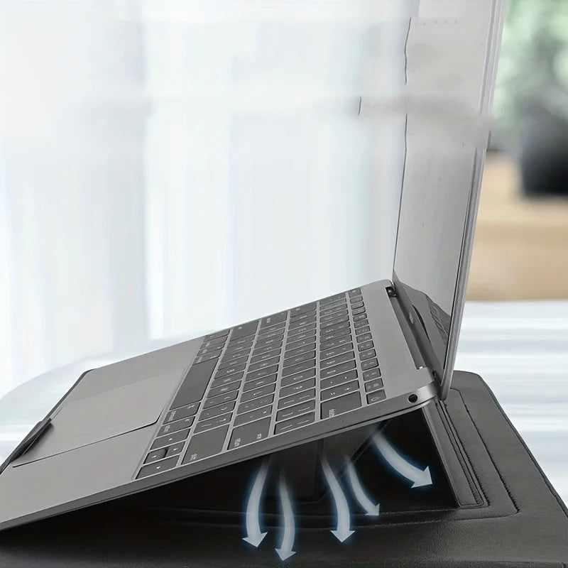 Funda de piel para portátil Dormin de 13,3"/15,6" con soporte ergonómico ajustable, diseño de velcro no magnético, estuche portátil para Mac, Dell y HP