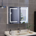 Rosahqnda LED Mirror cabinet for bathroom anti-fog bathroom mirror cabinet, 3 color temperature dimmable，white