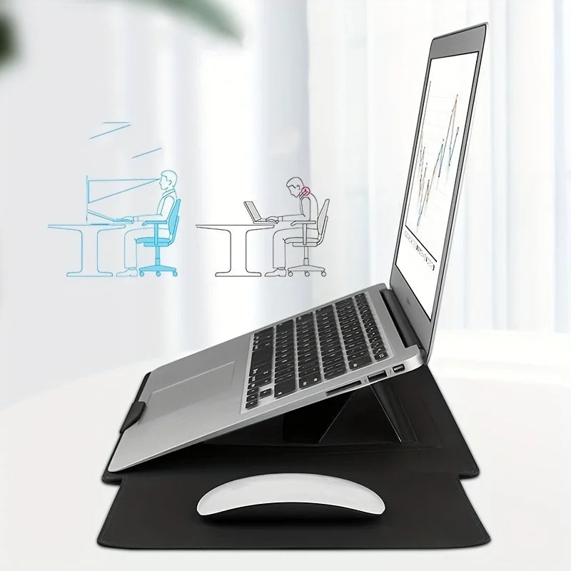 Funda de piel para portátil Dormin de 13,3"/15,6" con soporte ergonómico ajustable, diseño de velcro no magnético, estuche portátil para Mac, Dell y HP