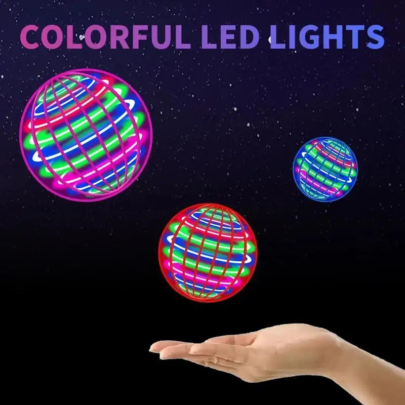 Schwebender magischer UFO-Flugball mit LED-Glitzerlichtern, automatisch rotierende Flugmaschine, Outdoor-Sportspielzeug, Geburtstagsgeschenk