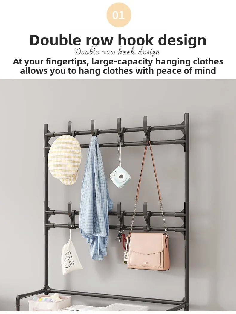 Shoe Rack Simple Door Household Integrated Hanger Multi-layer Storage Shoe Cabinet Floor Rack Shoes