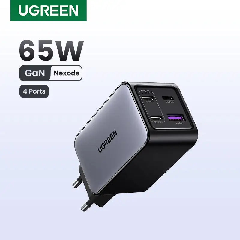 UGREEN 65W GaN充電器 4ポート USB-C 急速充電器 Quick Charge 3.0 PD 3.0 対応 Macbook Air ノートPC タブレット iPhone 17 16 15 Pro Max用