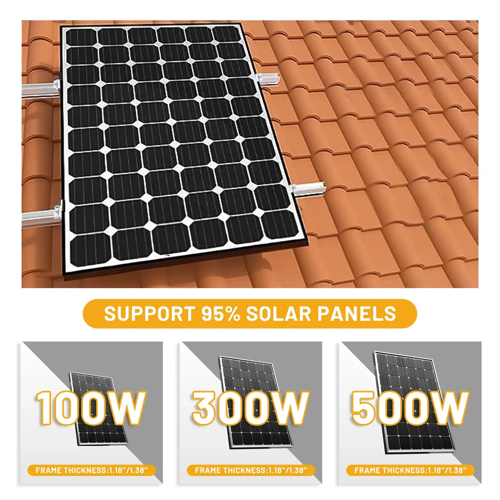Soportes de montaje para paneles solares en tejados: rieles y ganchos para teja vidriada