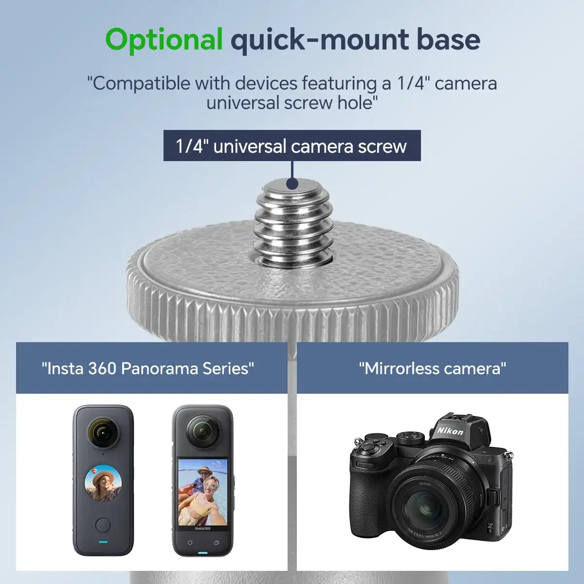 Support de caméra sport FANAUE adaptateur de base à bille de 25 mm pour panoramique 1/4 accessoires de tir à vélo 360 compatible avec RAM