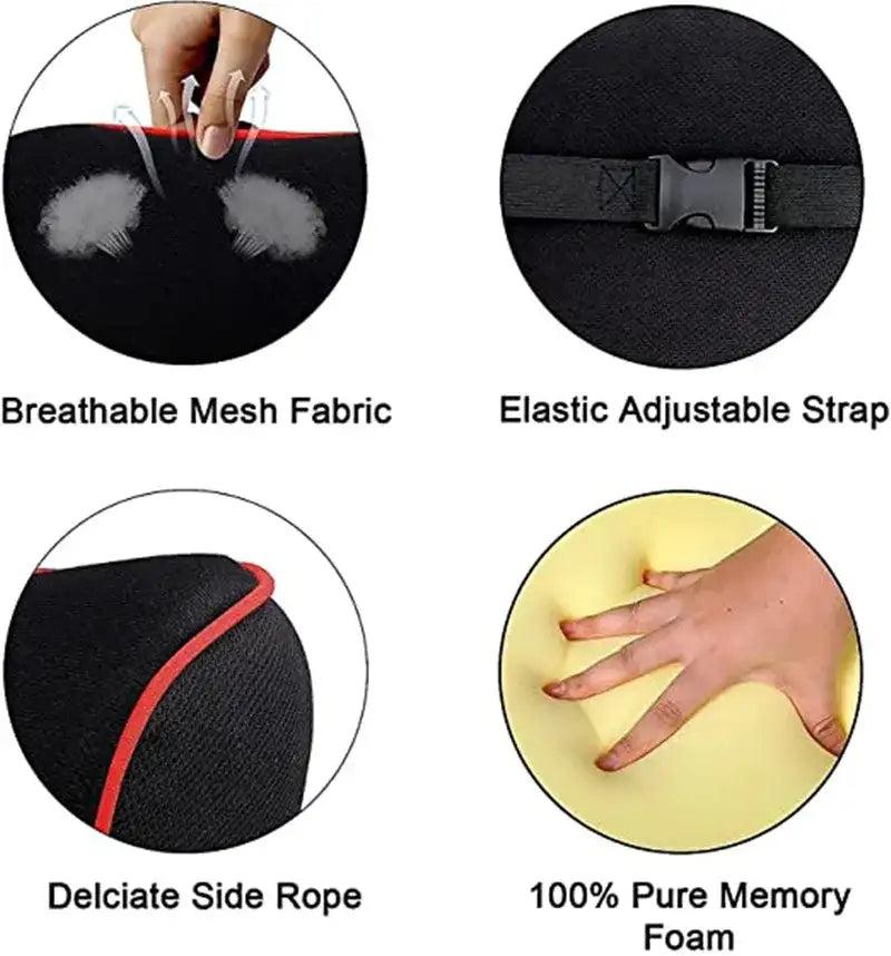 Memory Foam Car Seat Neck & Lumbar Pillow Set