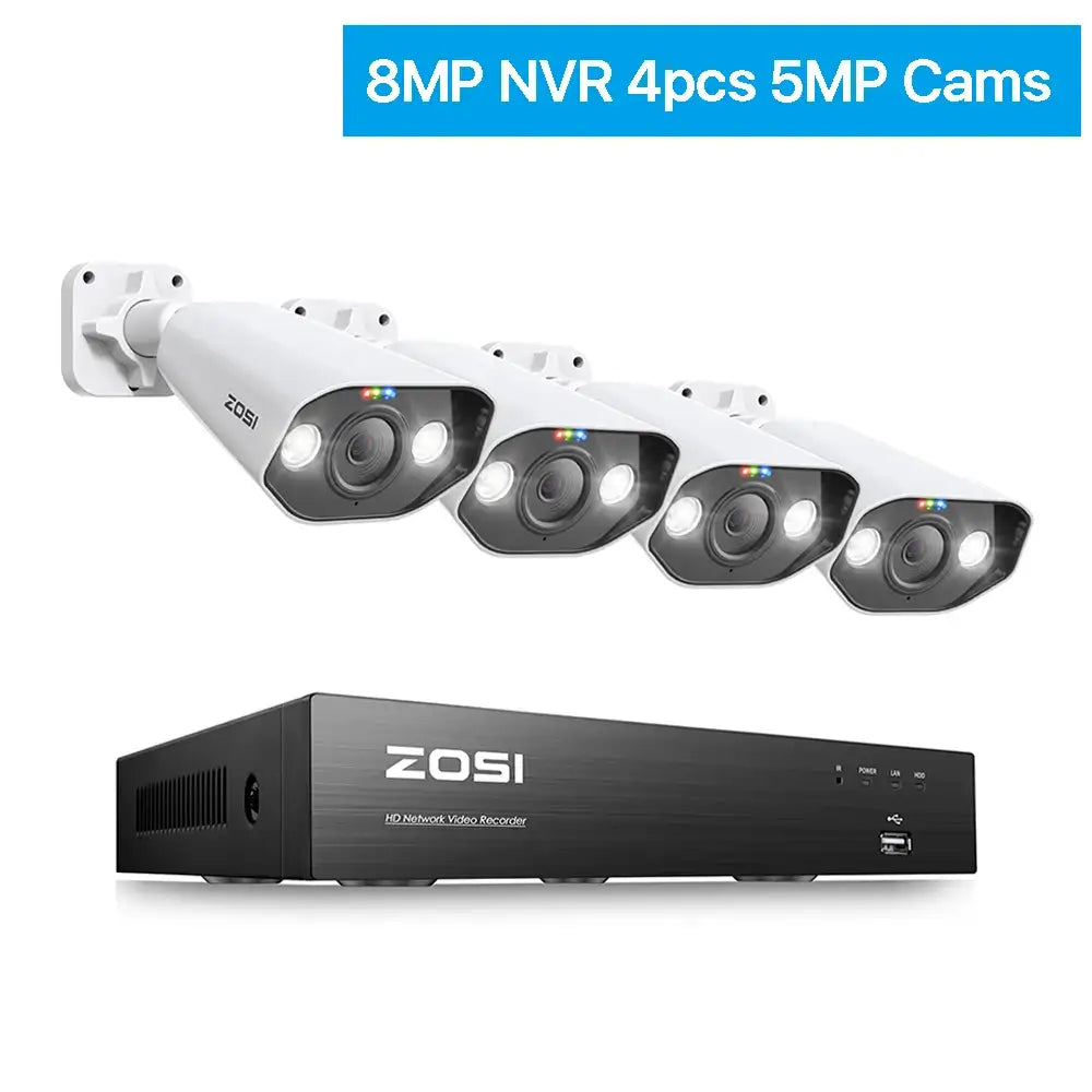 ZOSI 8CH 4K POE Security System – AI Starlight Night Vision