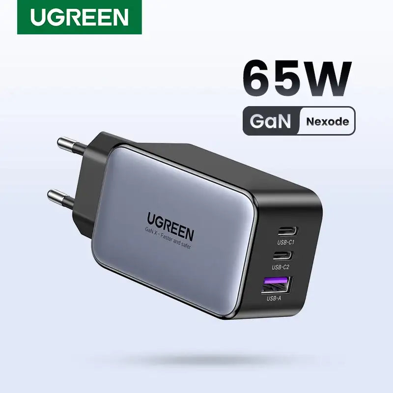 UGREEN 65W GaN 充電器 Quick Charge 4.0 3.0 Type-C PD 急速充電器 USB充電器 Macbook Pro ノートパソコン iPhone 16 15 15 Pro用