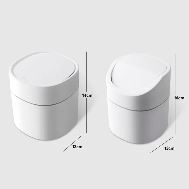 Cute Desktop Waste Bin Household Table  Sundries Plastic Office Supplies Trash Can Mini Sitting Room Toilet Dustbin Barrel Box