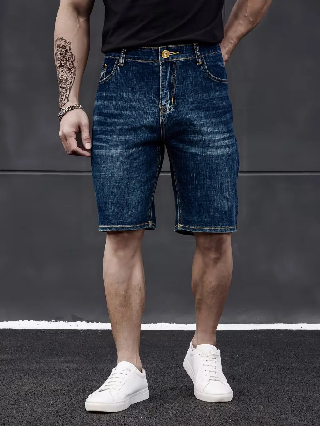 Shorts en jean moulants pour hommes, style classique 2026, nouvelle mode décontractée d'été, pantalon court fin et extensible, taille 40
