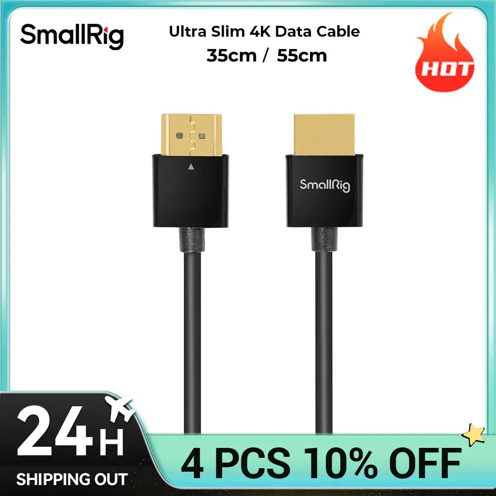 SmallRig Ultra Slim 4K 60HZ 2.0 Cable 33/55cm for DSLR/ Monitor/ Wireless Video Transmitter & Receiver 2956/2957