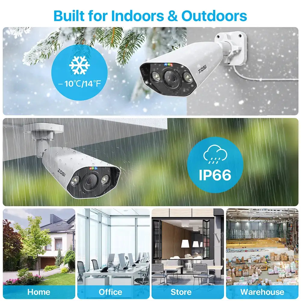 ZOSI 8CH 4K POE Security System – AI Starlight Night Vision