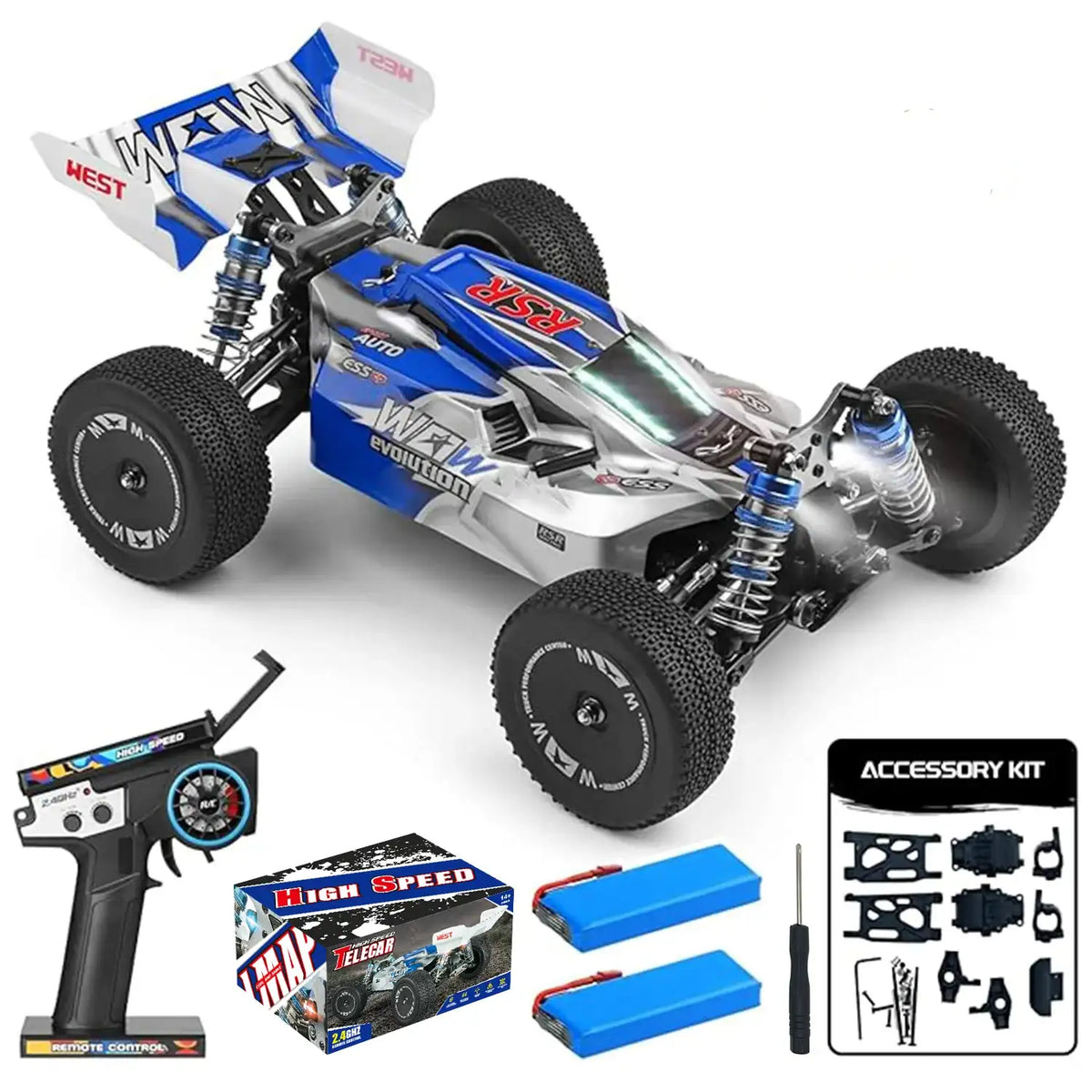 WLtoys 144011 1/14 4WD RCカー 大人向け、最高時速70km/h オフロード高速RCカー、アップグレード版(144001V2)、アウトドアに最適