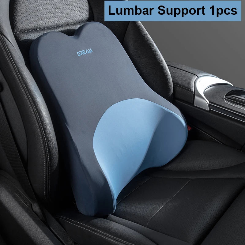 Appui-tête de voiture lombaire, coussin de soutien pour le cou, oreillers de cou universels doux, coussin lombaire en mousse à mémoire de forme pour voiture, soutien du dos