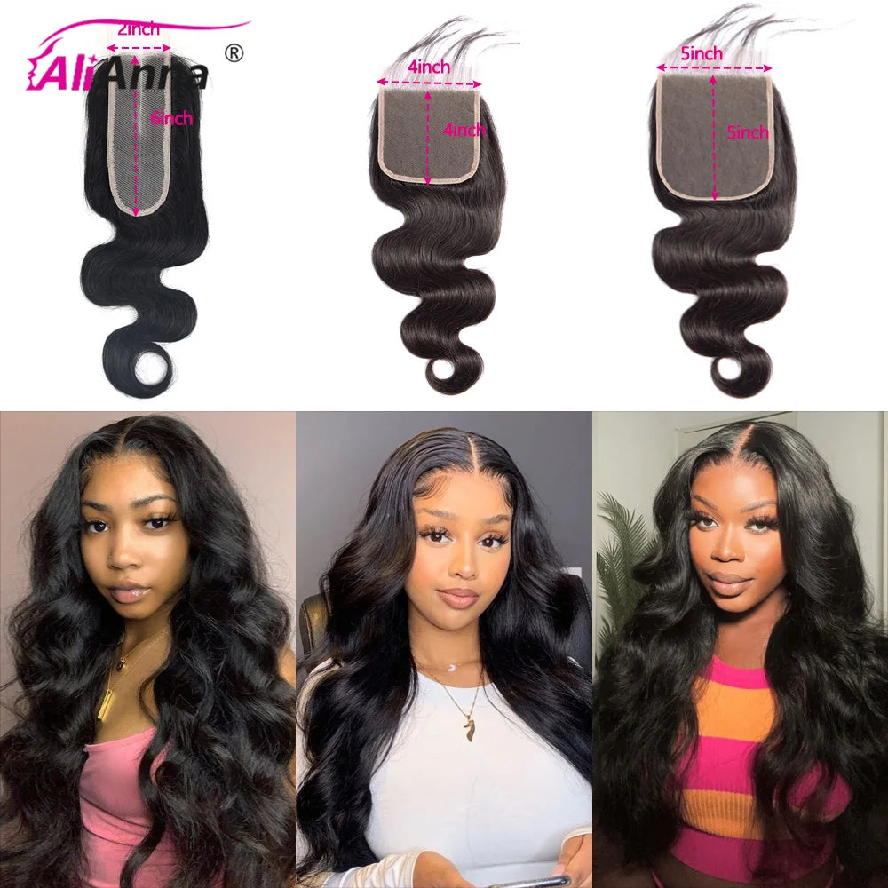 24–26 Inch Body Wave Human Hair Bundles with 4x4 Lace Closure, Brazilian Remy Hair, 3 Bundles + Closure