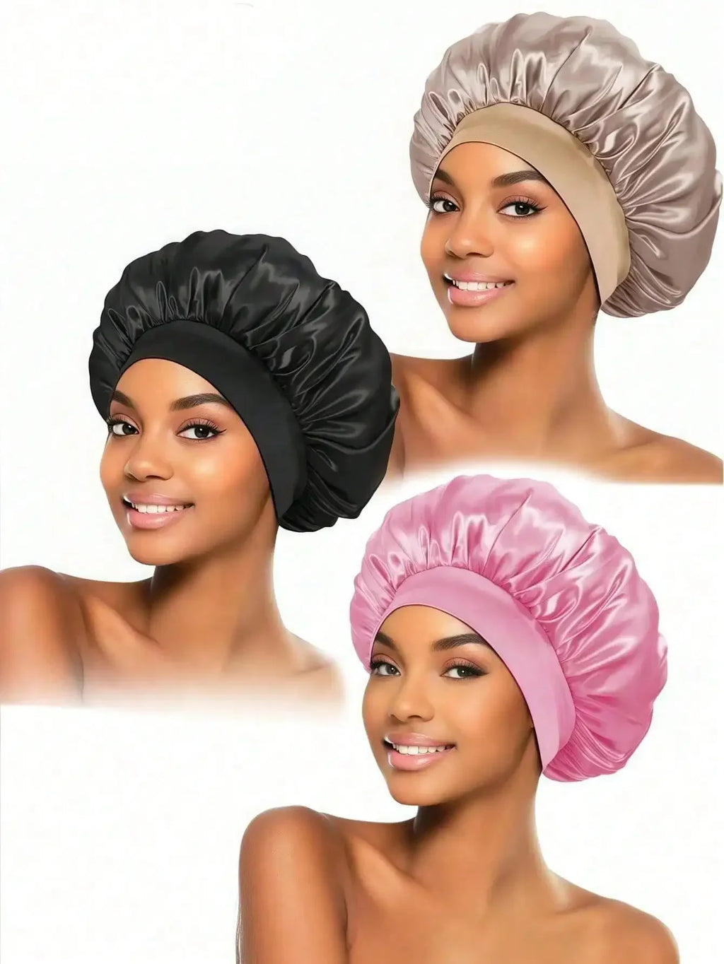 Gorro de dormir de satén y seda – Cuidado capilar con elástico holgado, para mujer y unisex