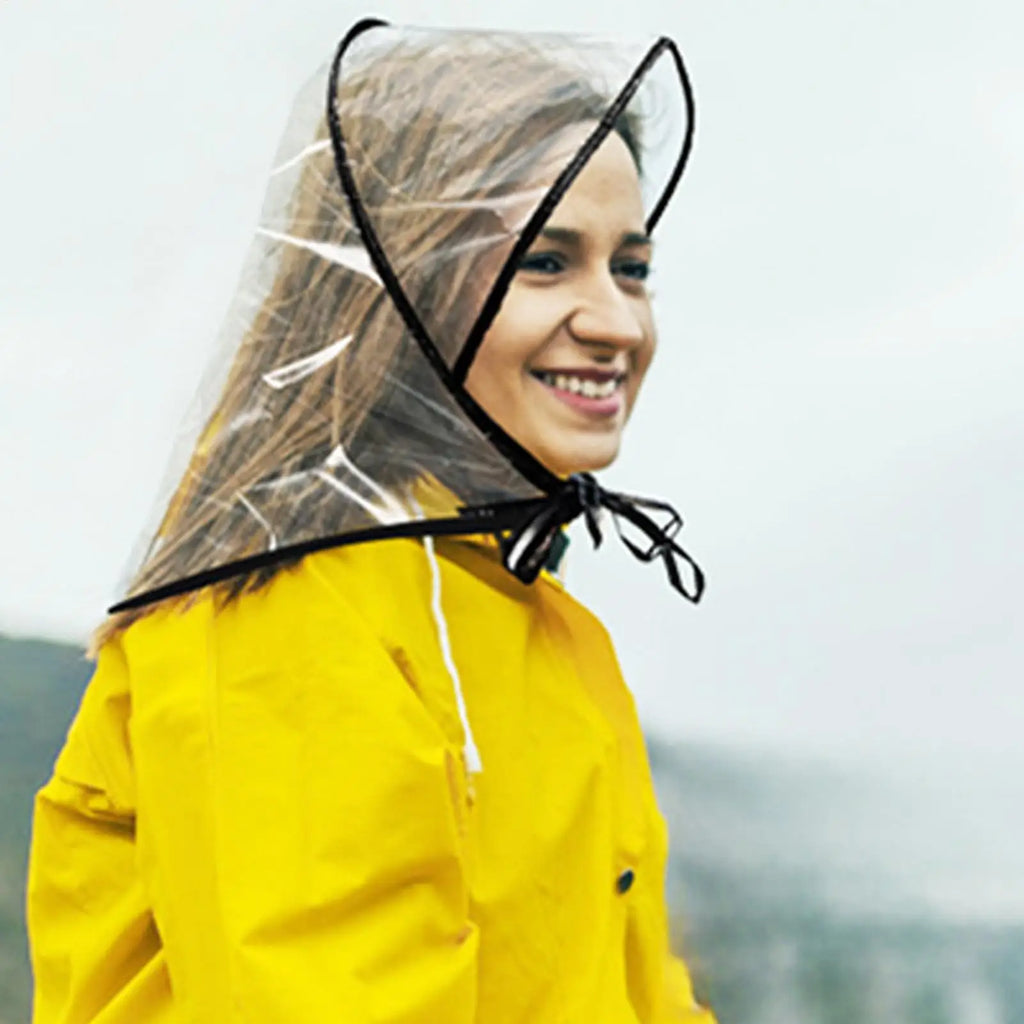 Sombrero de lluvia transparente, reutilizable e impermeable con ala ancha para mujer, para viajes al aire libre, senderismo, jardinería, compras, playa y protección contra el viento