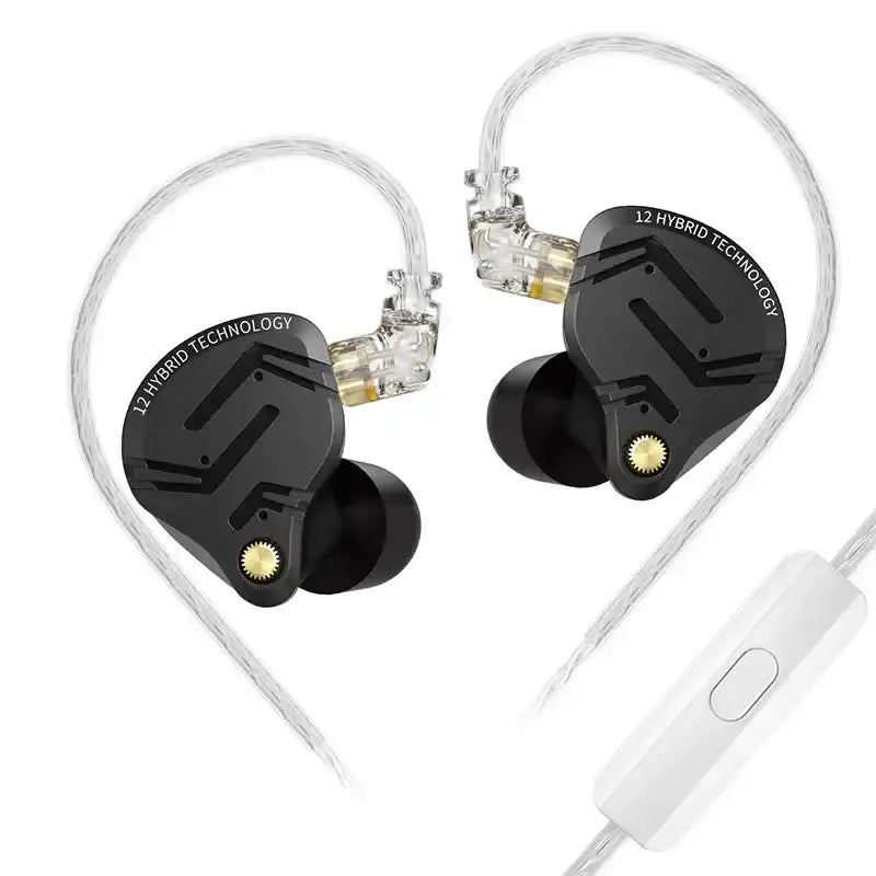 KZ ZS12 PRO X Auriculares intraurales IEM, auriculares híbridos 1DD+5BA con cable para juegos, mejores auriculares intraurales, cable de 2 pines, audiófilos