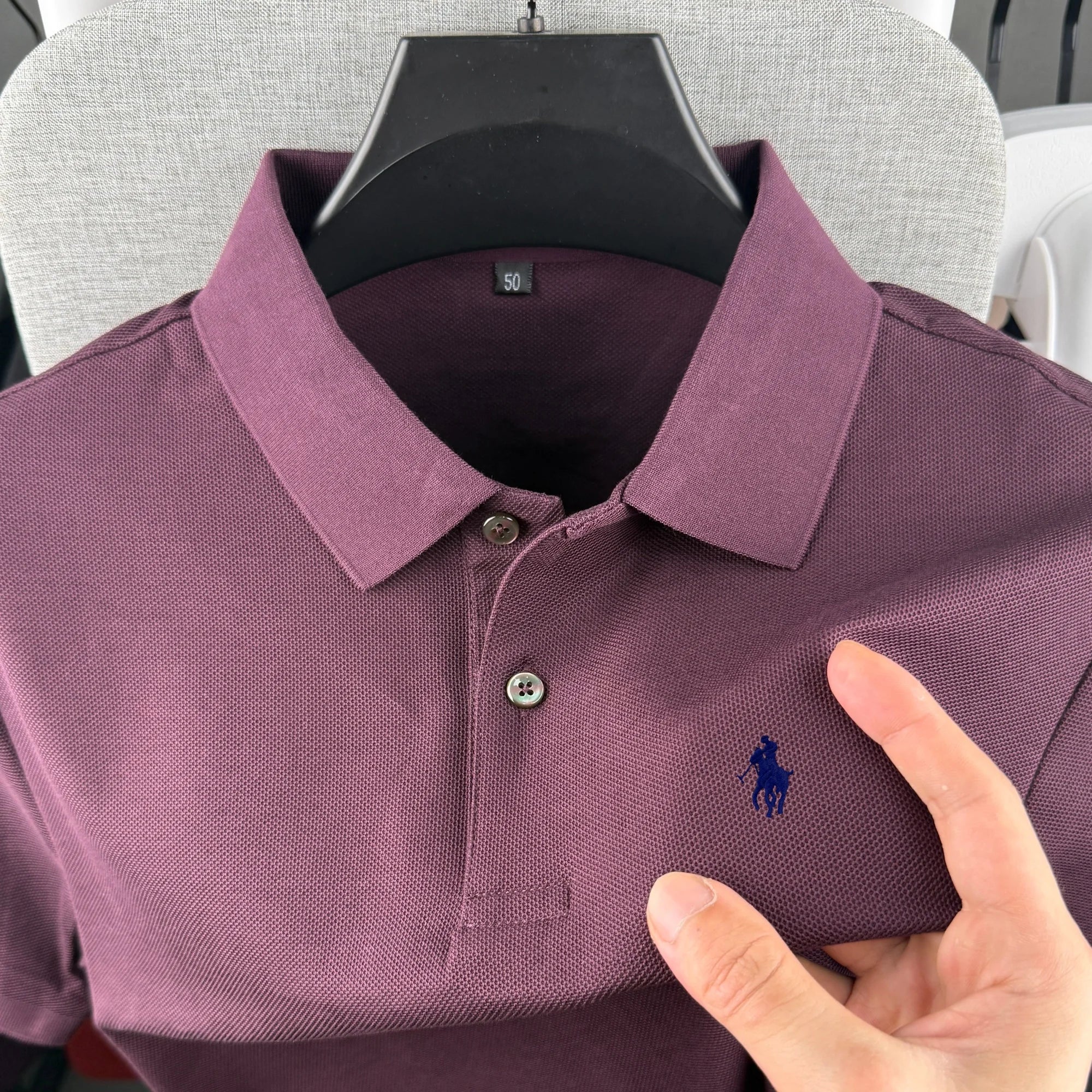 Polo à manches courtes pour homme 100 % coton pur, marque de luxe, été 2026, broderie poney, t-shirt décontracté de golf