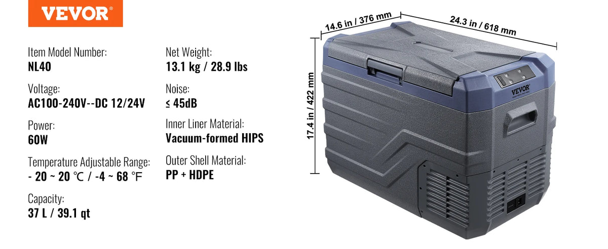 SucceBuy Tragbarer Auto-Kühlschrank – 8L-75L, Doppelzone, Bluetooth