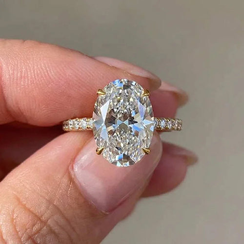 Bagues en Argent Sterling 925 Zircon Brillant Magnifique Pierre Ovale pour Femmes Cadeau Fiançailles Mariage Bijoux Fins de Luxe de Haute Qualité