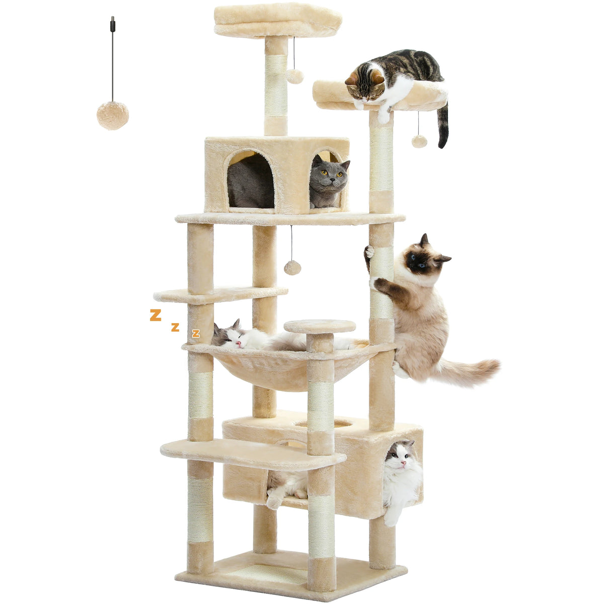 Arbre à chat XL multi-niveaux avec hamac et niche