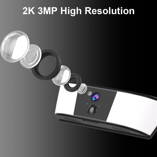 Applique murale solaire 2K avec caméra, caméra WIFI extérieure 2.4G, caméra de sécurité de protection domestique, caméra sur batterie, vision nocturne couleur, alarme locale