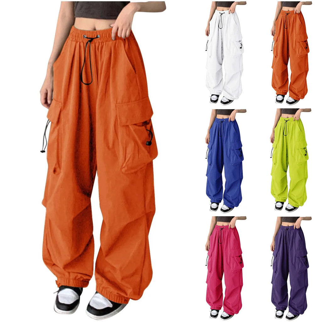 Pantalones cargo de camuflaje para mujer – Estilo paracaidista holgado de talle alto