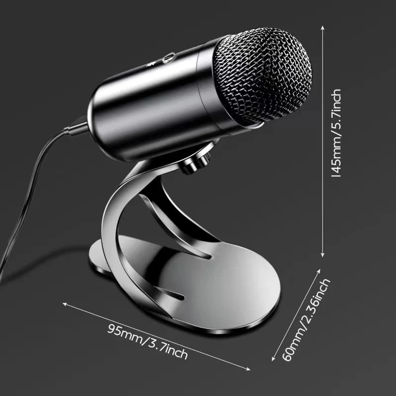 Micrófono de condensador profesional con cuello de cisne para conferencias, micrófono de escritorio con cable, alta calidad de voz, micrófono USB para juegos de computadora