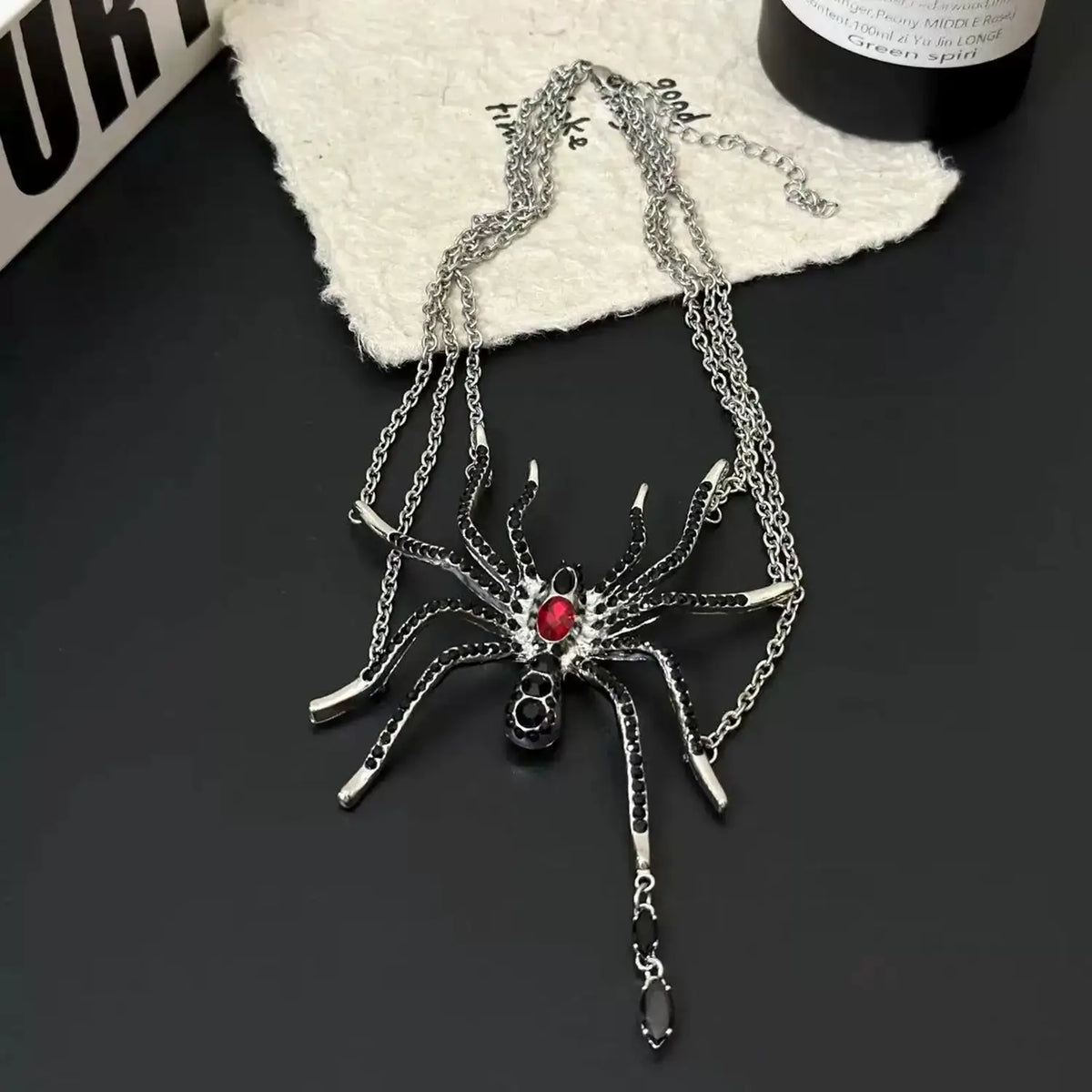 Zircon Spider Necklace New Multi Layer Design Punk Exaggerated Exquisite Gothic Style Clavicle Chain Men's Women's Party Jewelry