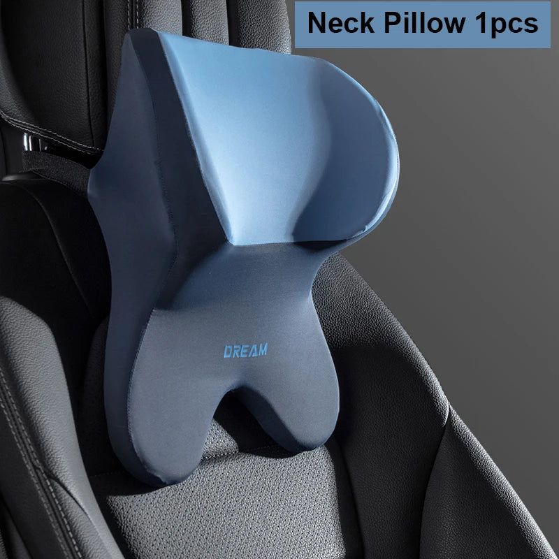 Appui-tête de voiture lombaire, coussin de soutien pour le cou, oreillers de cou universels doux, coussin lombaire en mousse à mémoire de forme pour voiture, soutien du dos