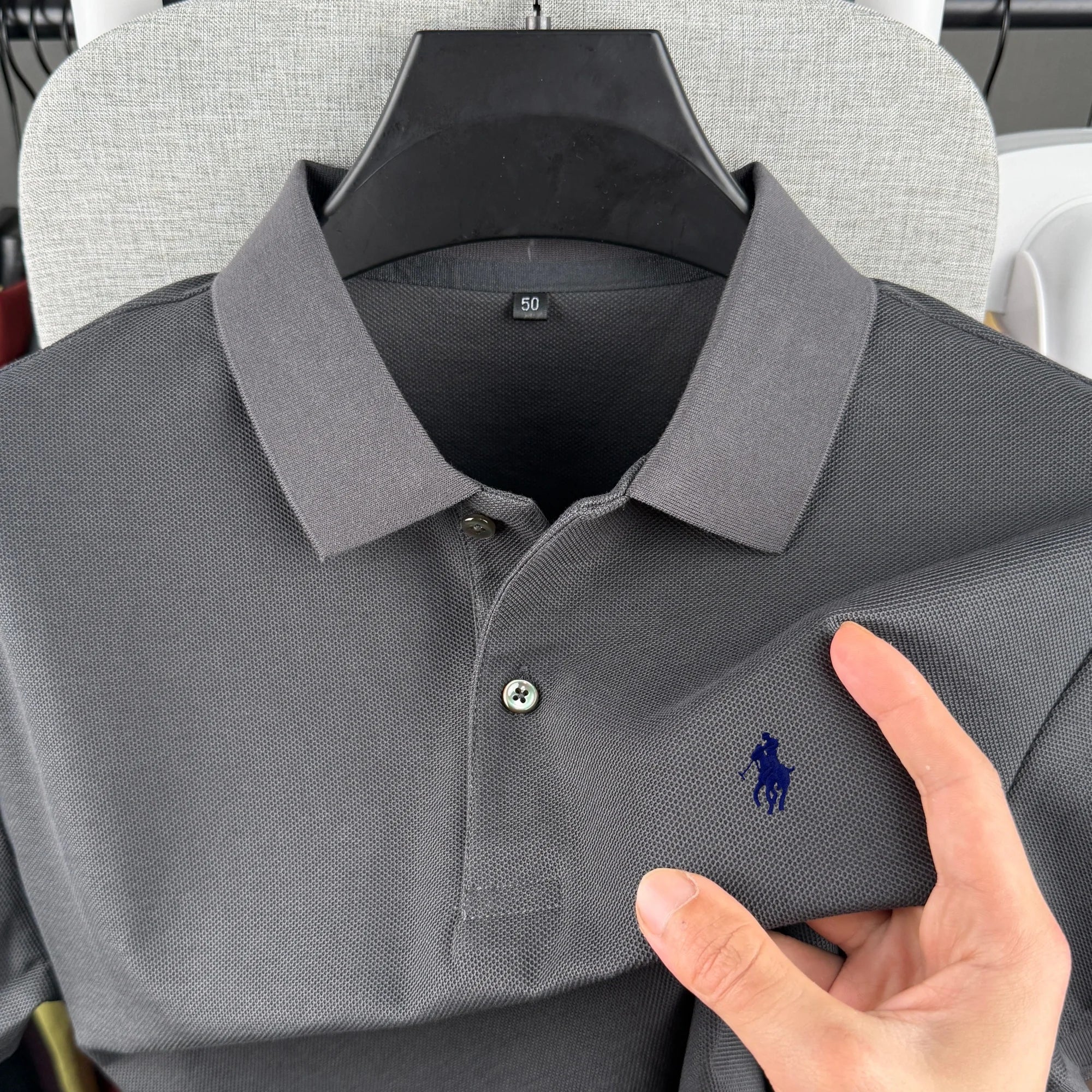 Polo à manches courtes pour homme 100 % coton pur, marque de luxe, été 2026, broderie poney, t-shirt décontracté de golf
