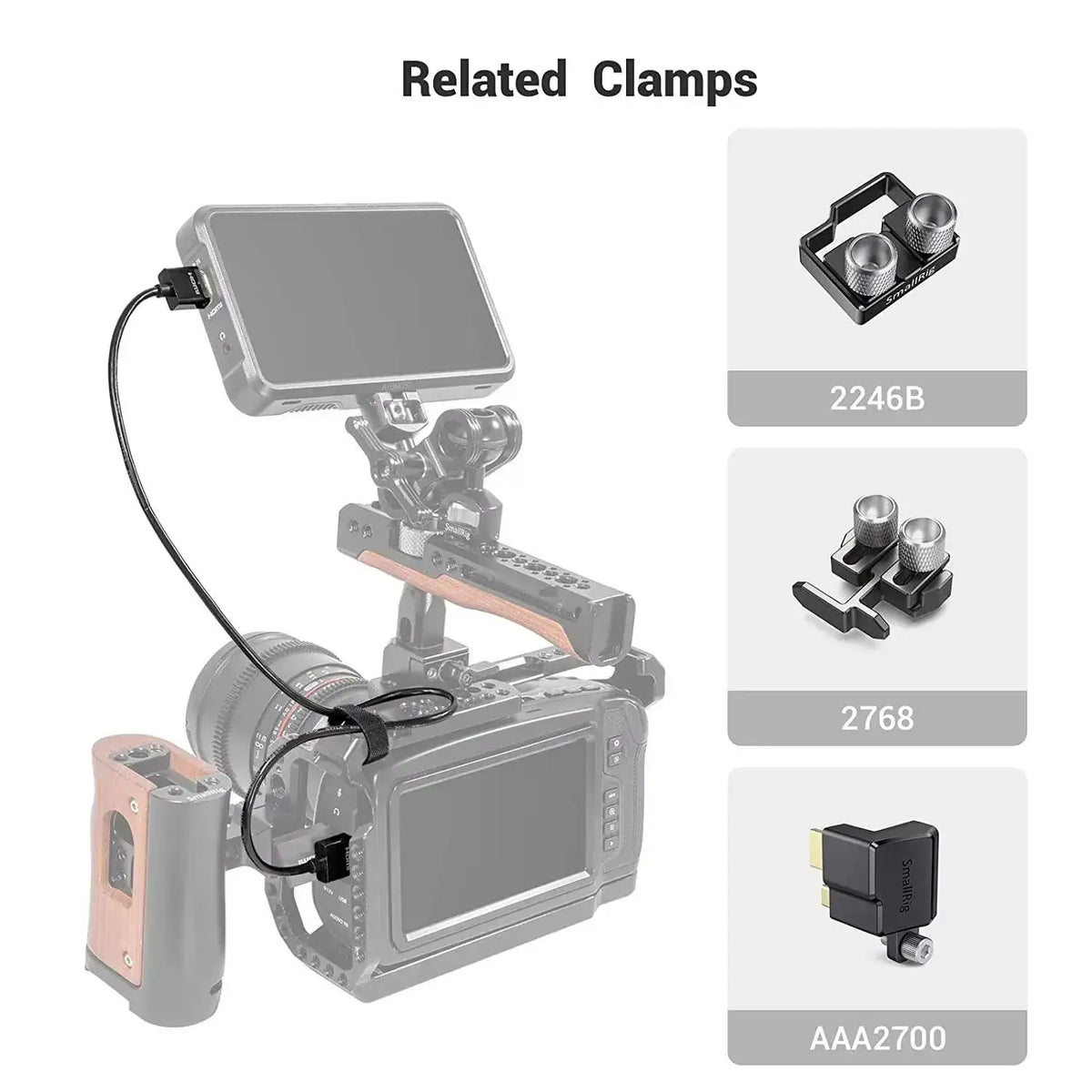 SmallRig Ultra Slim 4K 60HZ 2.0 Cable 33/55cm for DSLR/ Monitor/ Wireless Video Transmitter & Receiver 2956/2957