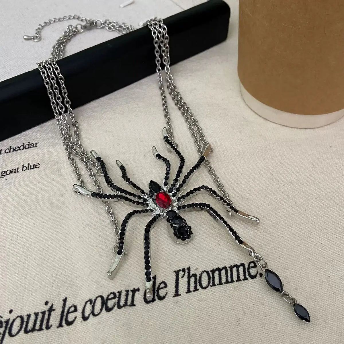 Zircon Spider Necklace New Multi Layer Design Punk Exaggerated Exquisite Gothic Style Clavicle Chain Men's Women's Party Jewelry