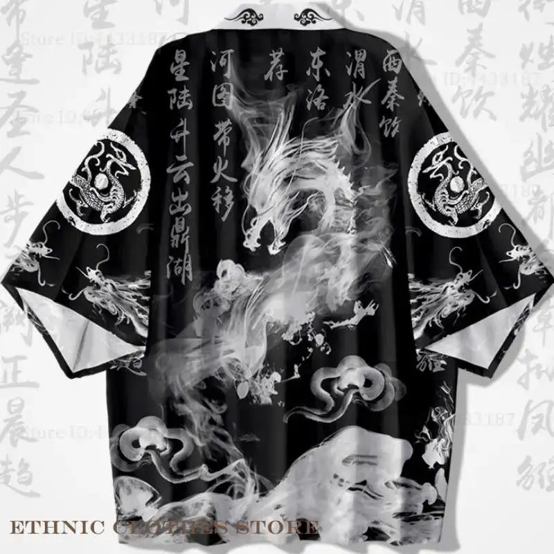 Cárdigan tipo kimono oversize – Cosplay tradicional de samurái para hombre por BellemApple