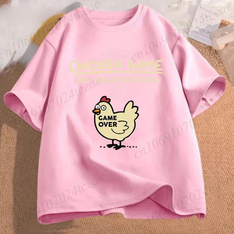 T-shirt homme amusant « Chicken Game Don't Look At The Chicken » – T-shirt imprimé – Hauts de mode pour hommes et femmes – Ropa Hombre
