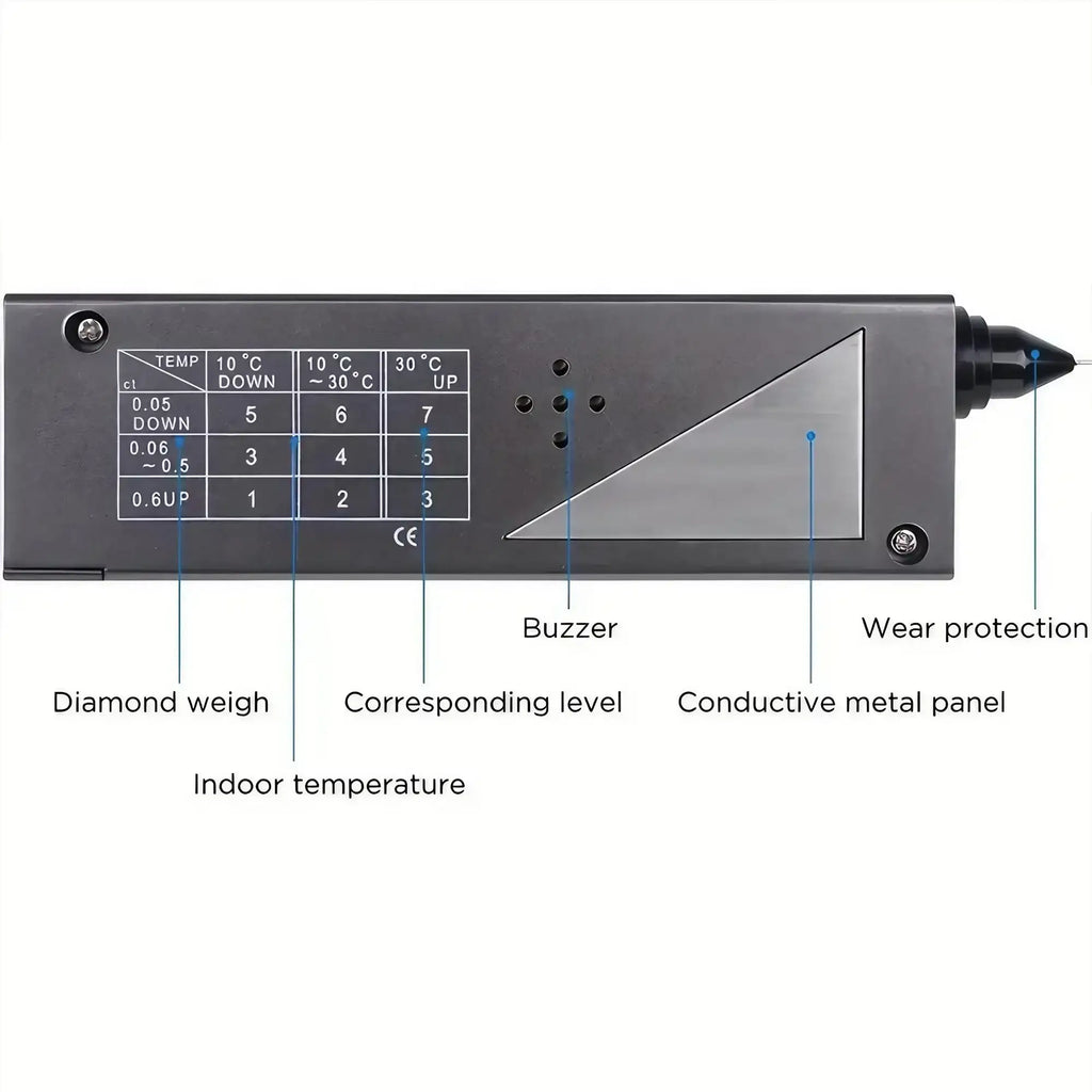 Probador de diamantes profesional, herramienta portátil de conductividad térmica para verificar la autenticidad de diamantes, jadeíta y jade, detector selector de gemas de alta precisión con indicador acústico